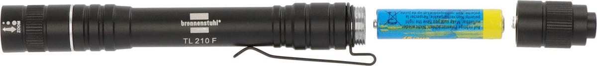 TASCHENLAMPE - Schwarz, Basics, Metall (14,4/1,6/2,2cm) - Brennenstuhl