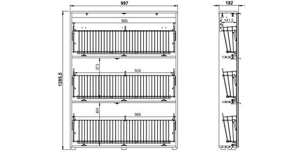 GARDEROBE 4-teilig in 190/200/19 cm - Kaschmir/Eichefarben, Design, Glas/Holzwerkstoff (190/200/19cm) - Voleo