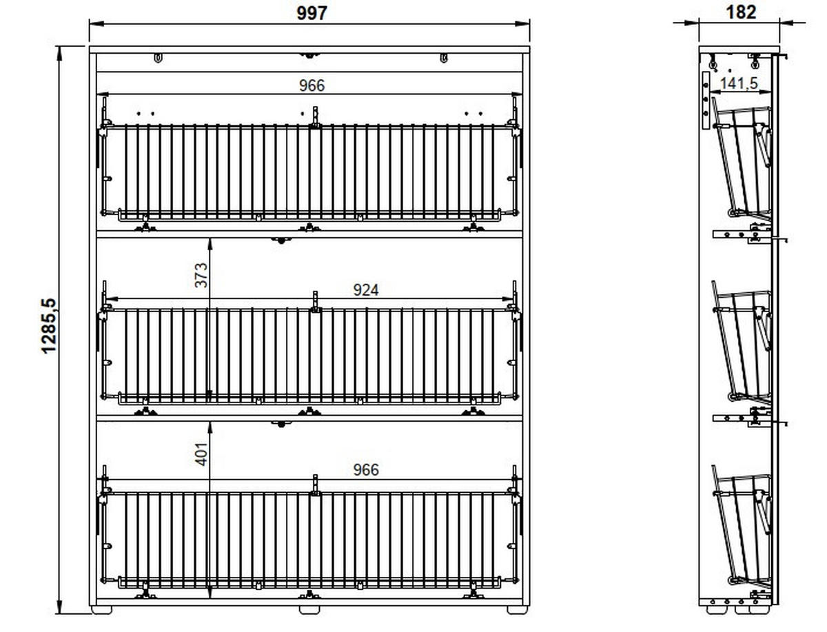 GARDEROBE 2-teilig  in 100/200/19 cm  - Kaschmir/Eichefarben, Design, Glas/Holzwerkstoff (100/200/19cm) - Voleo
