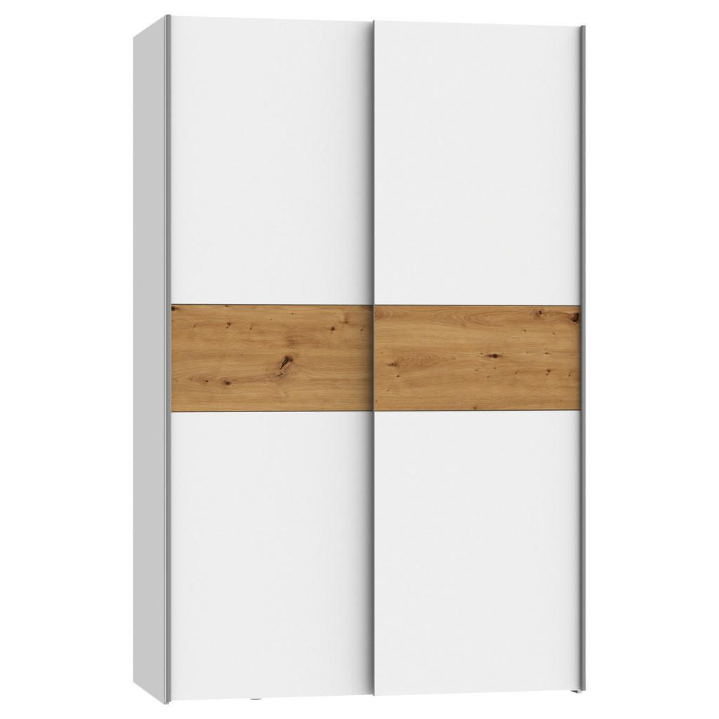 Carryhome ŠAT. SKRIŇA S POSUV. DVERAMI, biela, farba duba, 120/190,5/61,2 cm