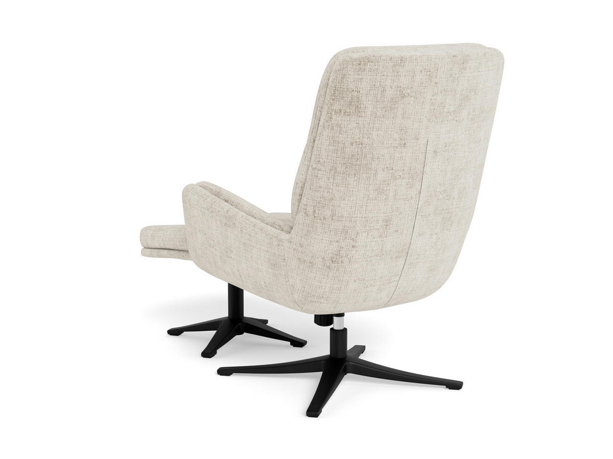 RELAXSESSELSET in Metall, Textil Schwarz, Beige  - Beige/Schwarz, MODERN, Textil/Metall (73/95,5/91cm) - Livetastic