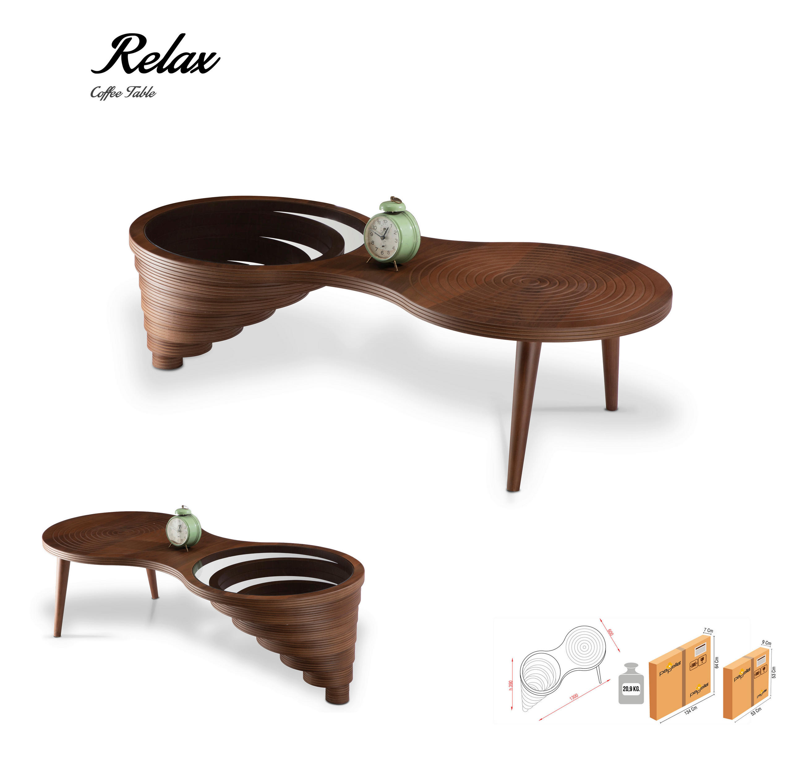 DOHÁNYZÓASZTAL Üveg, faalapú anyag   - wenige, Design, faalapú anyag/Üveg (130/39/60cm) - Stylife