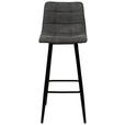 BARHOCKER in Metall, Textil Grau, Schwarz  - Schwarz/Grau, Design, Textil/Metall (42/104/51cm) - Carryhome