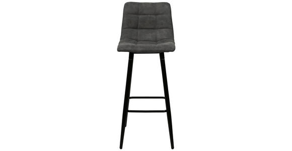 BARHOCKER in Metall, Textil Grau, Schwarz  - Schwarz/Grau, Design, Textil/Metall (42/104/51cm) - Carryhome