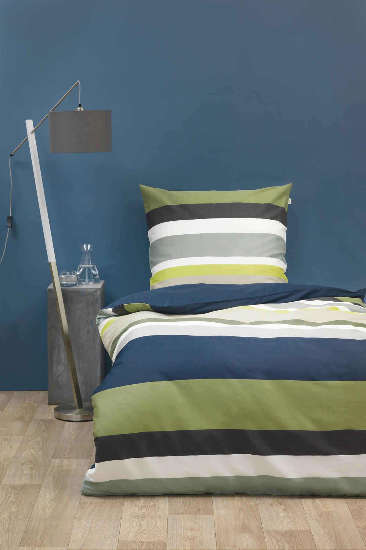 WENDEBETTWÄSCHE Noel Satin 135/200 cm  - Haselnussfarben/Dunkelblau, KONVENTIONELL, Textil (135/200cm) - Schöner Wohnen