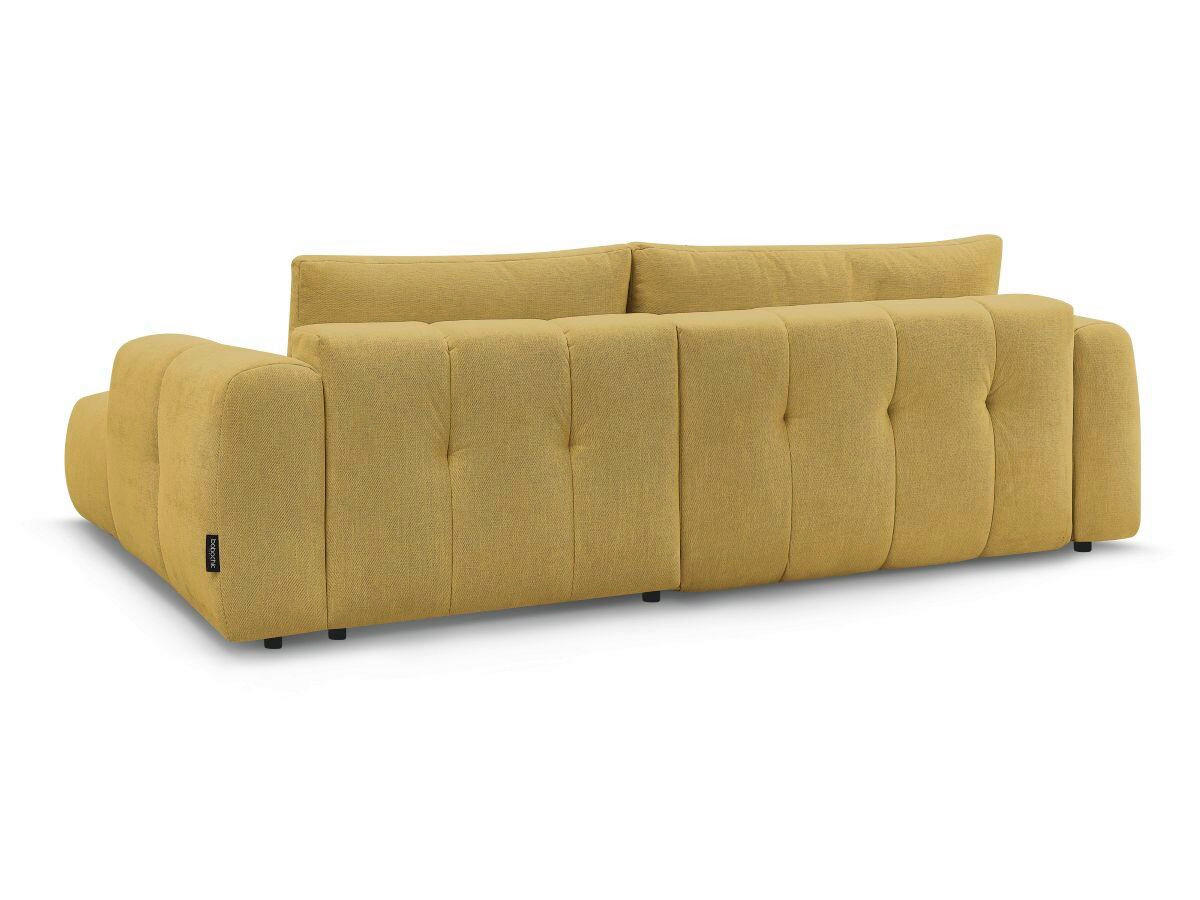 ECKSCHLAFSOFA FUJI Leinenoptik Gelb  inkl.  - Gelb/Schwarz, MODERN, Kunststoff/Textil (292/160cm)