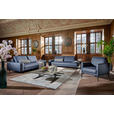 3-SITZER-SOFA in Leder Dunkelblau  - Anthrazit/Dunkelblau, Design, Leder/Metall (230/70/109cm) - Johann Jakob
