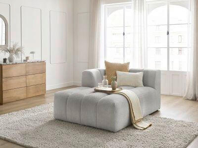 SOFAELEMENT ANNECY Bouclé Hellgrau  - Hellgrau/Schwarz, MODERN, Kunststoff/Textil (120/72/170cm)