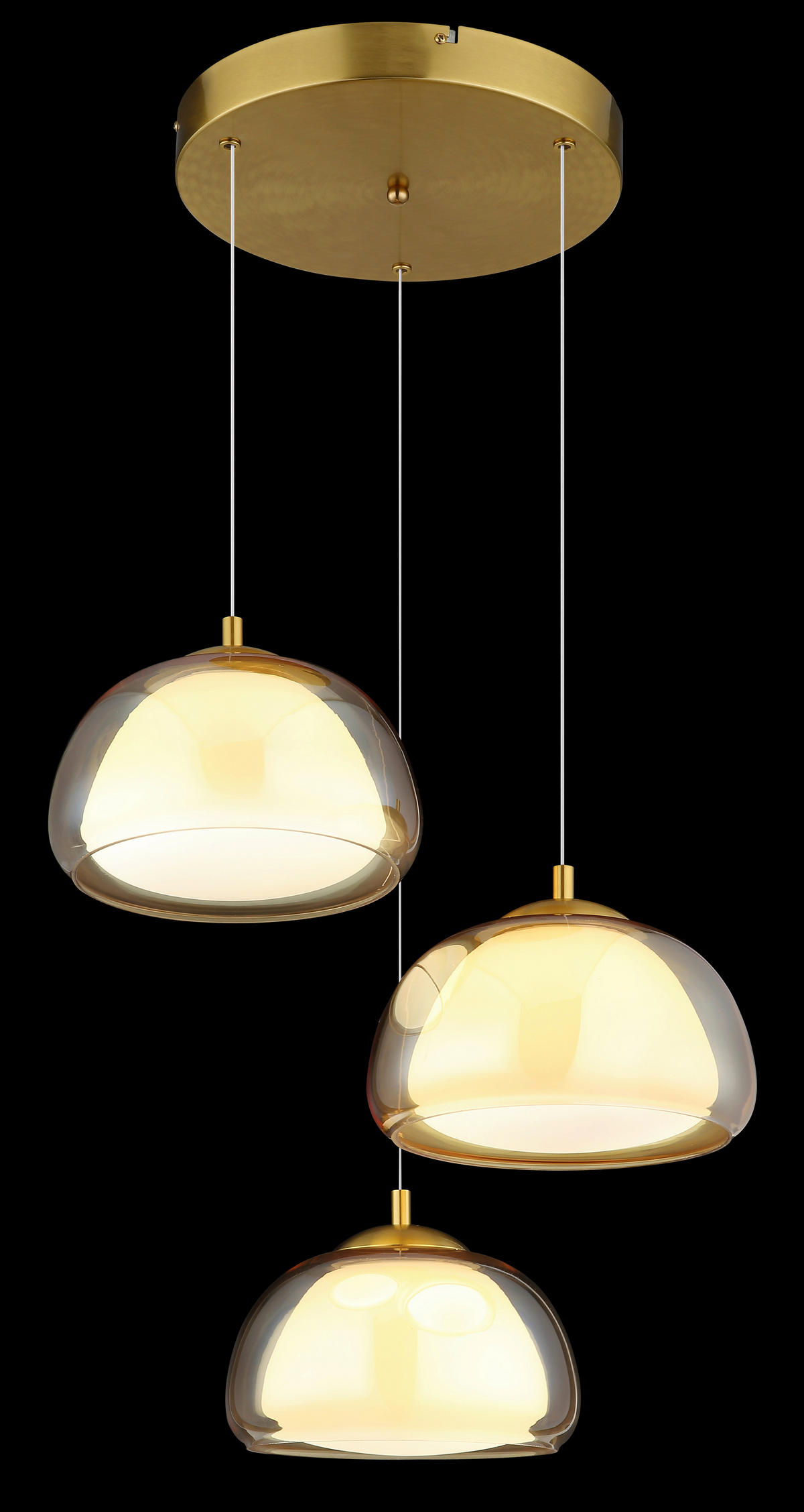 LED-HÄNGELEUCHTE 50/150 cm  - Transparent/Goldfarben, Design, Glas/Kunststoff (50/150cm) - Globo