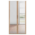 DREHTÜRENSCHRANK 101/197/60 cm 2-türig Sonoma Eiche  - Silberfarben/Sonoma Eiche, Design, Glas/Holzwerkstoff (101/197/60cm) - Novel