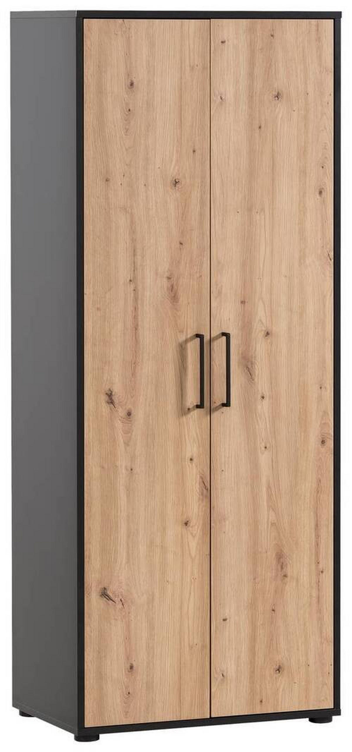 AKTENSCHRANK 65,1/163,6/41 cm  - Schwarz/Eiche Artisan, MODERN, Holzwerkstoff (65,1/163,6/41cm) - MID.YOU