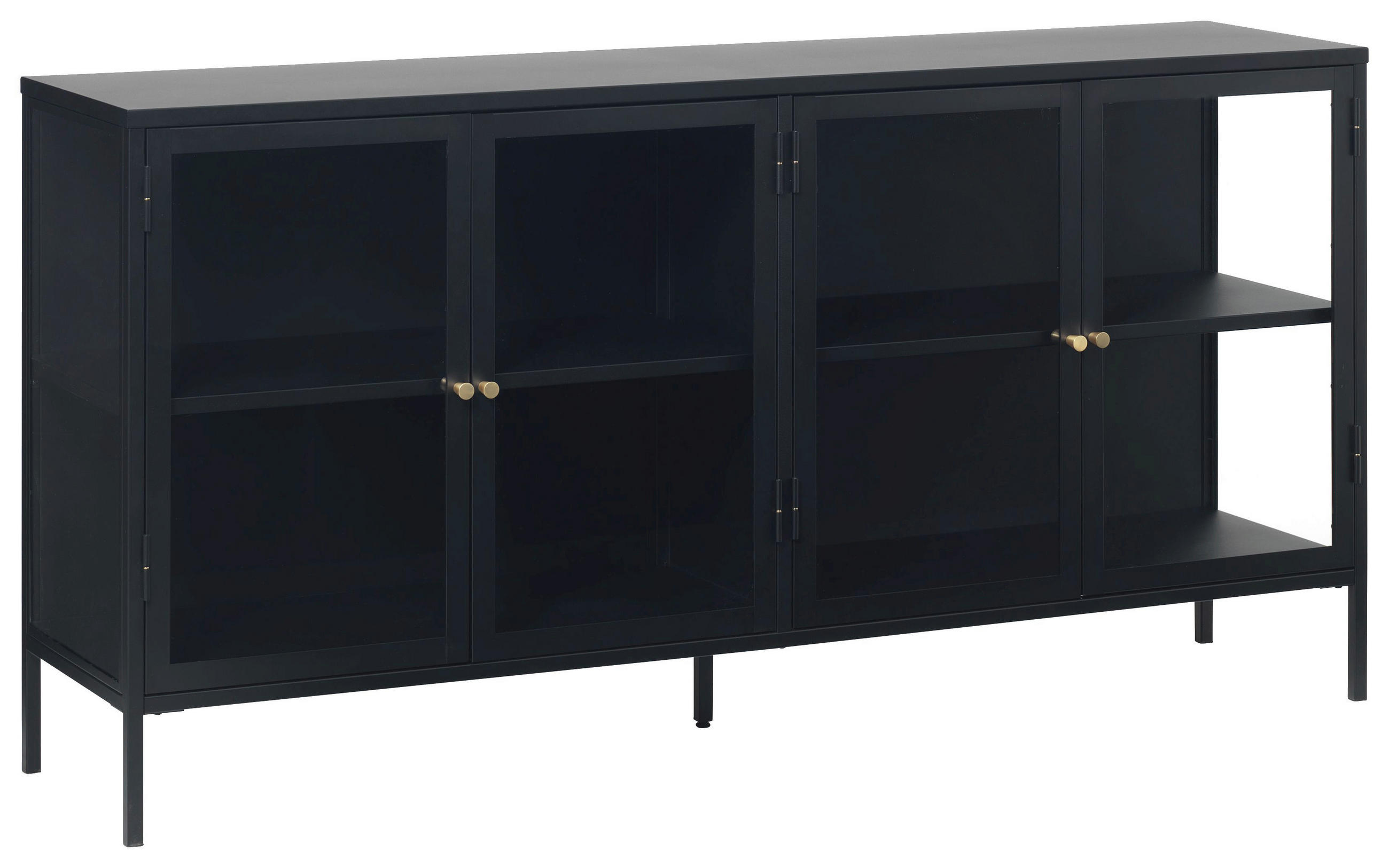 SIDEBOARD  in 170/85/40 cm  - Goldfarben/Schwarz, Trend, Glas/Metall (170/85/40cm) - Xora
