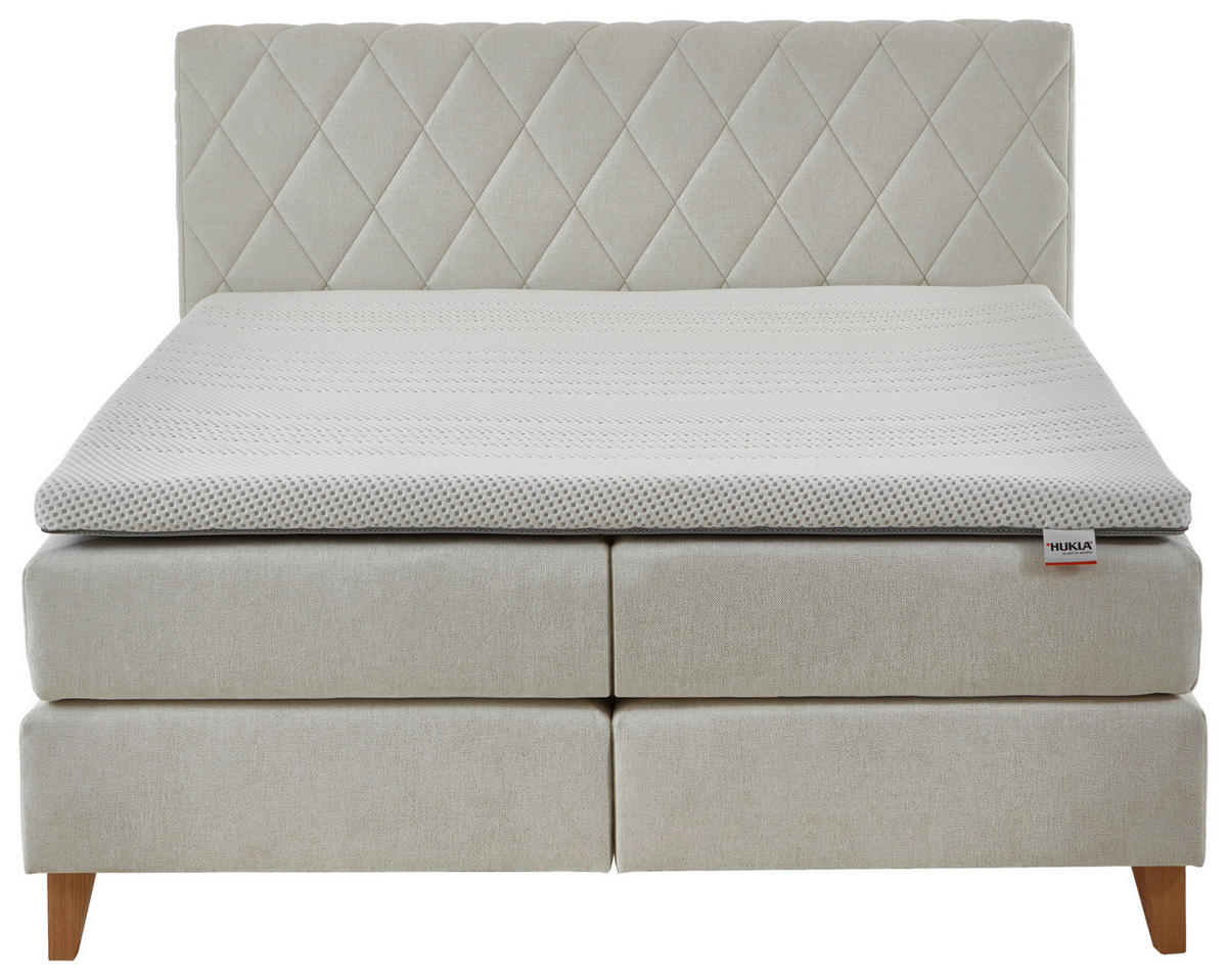BOXSPRINGBETT 200/200 cm  Naturfarben  - Naturfarben, Modern, Holz/Textil (200/200cm) - Hukla