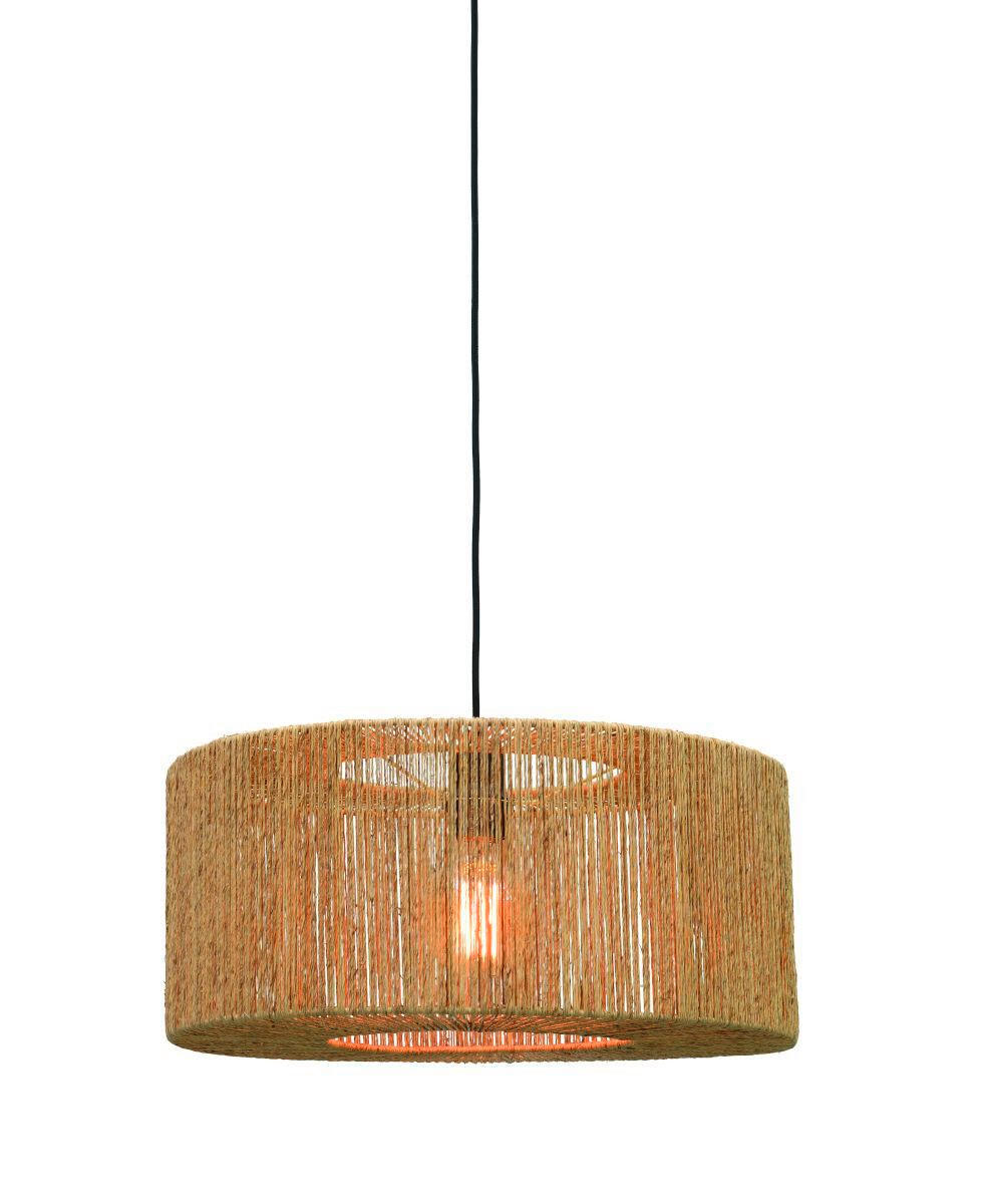 HÄNGELEUCHTE GOOD&MOJO 52/35 cm   - Hellbraun/Schwarz, Natur, Naturmaterialien/Kunststoff (52/35cm) - Good & Mojo