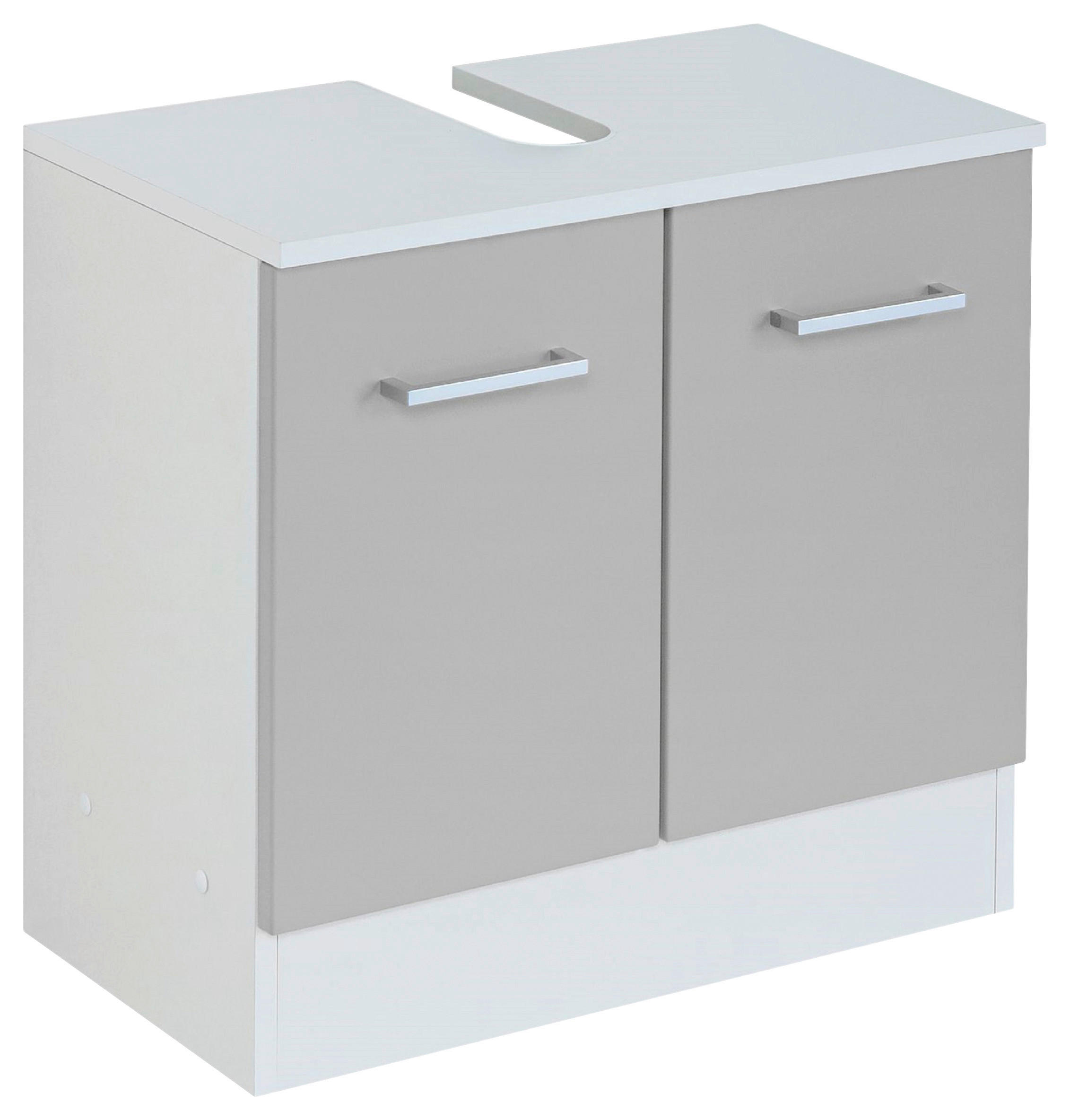 WASCHBECKENUNTERSCHRANK  - Silberfarben/Hellgrau, MODERN, Holzwerkstoff/Metall (60cm) - Held