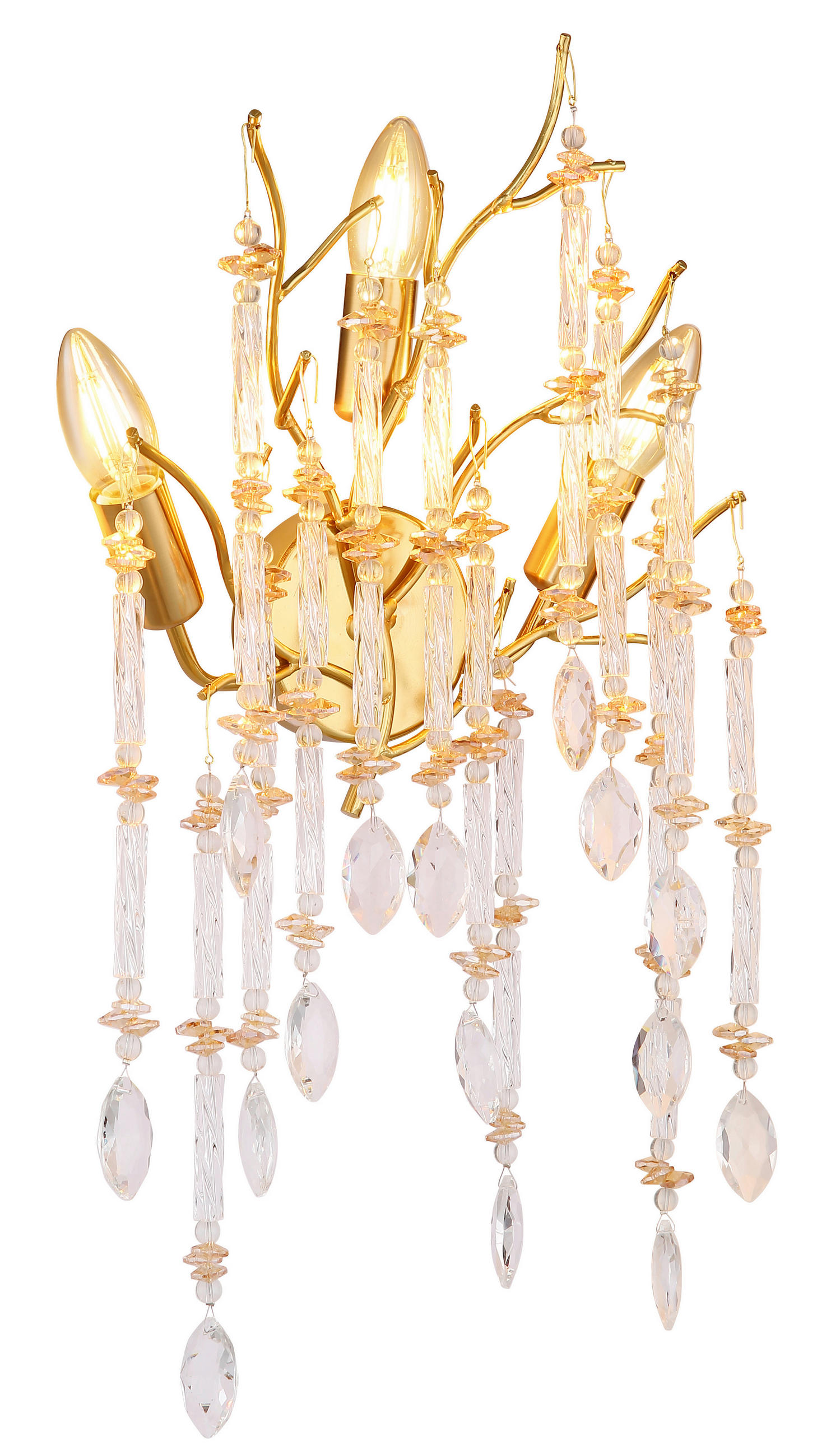 WANDLEUCHTE 35/50 cm   - Klar/Goldfarben, Design, Glas/Metall (35/50cm) - Globo