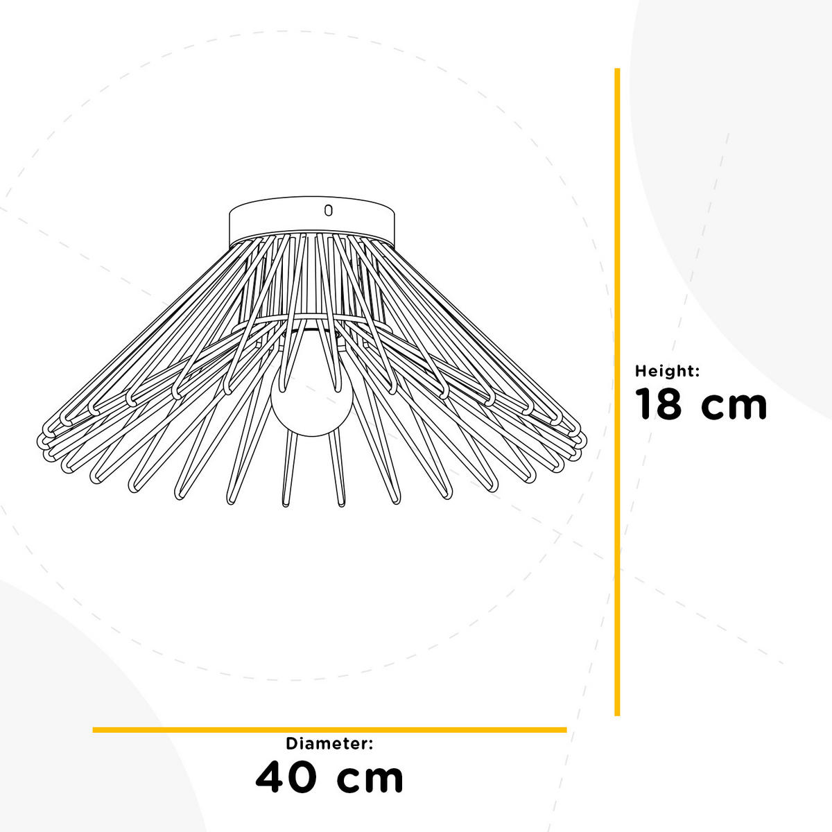 DECKENLEUCHTE 40/18 cm   - Schwarz, Design, Metall (40/18cm)