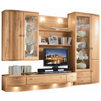 WOHNWAND Kiana  in Eichefarben  315/218,3/58 cm  - Eichefarben, KONVENTIONELL, Glas/Holz (315/218,3/58cm) - Musterring