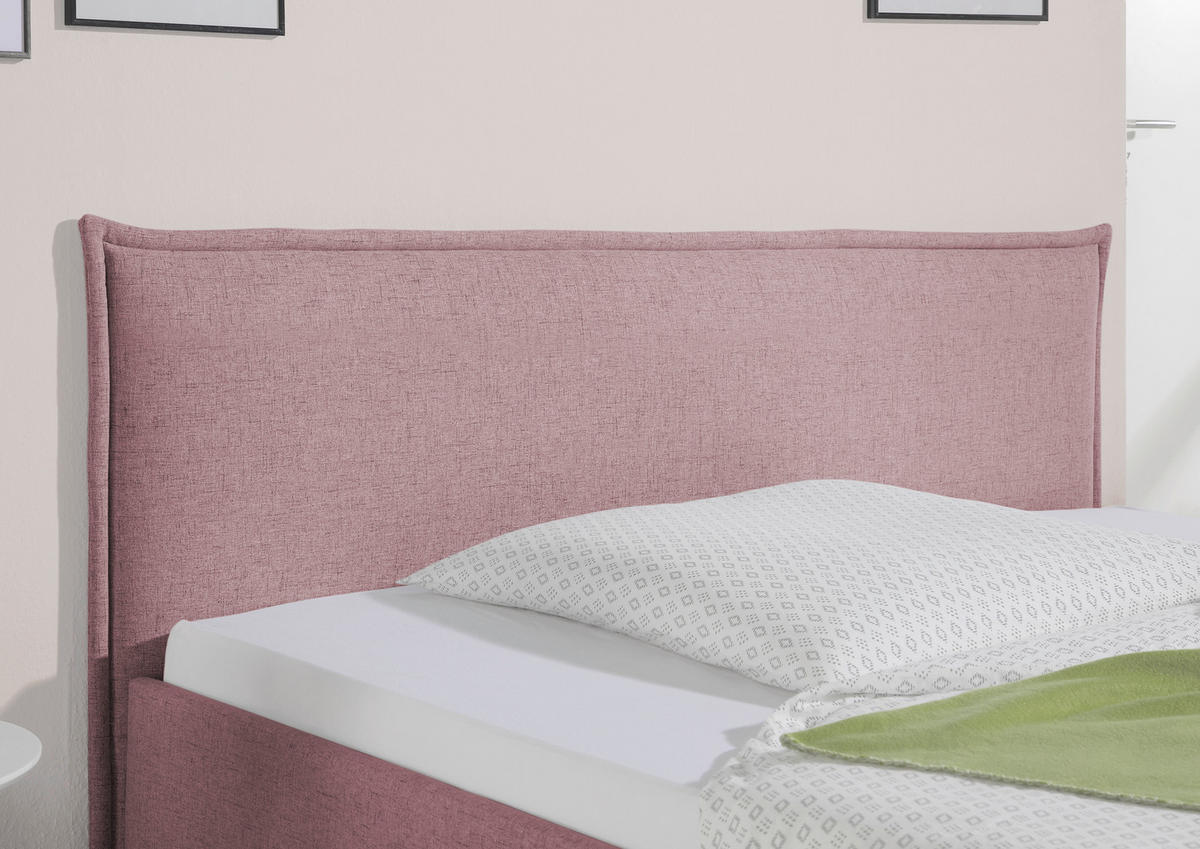 POLSTERBETT 140/200 cm,  in Rosa,  - Schwarz/Rosa, MODERN, Holz/Textil (140/200cm) - Livetastic