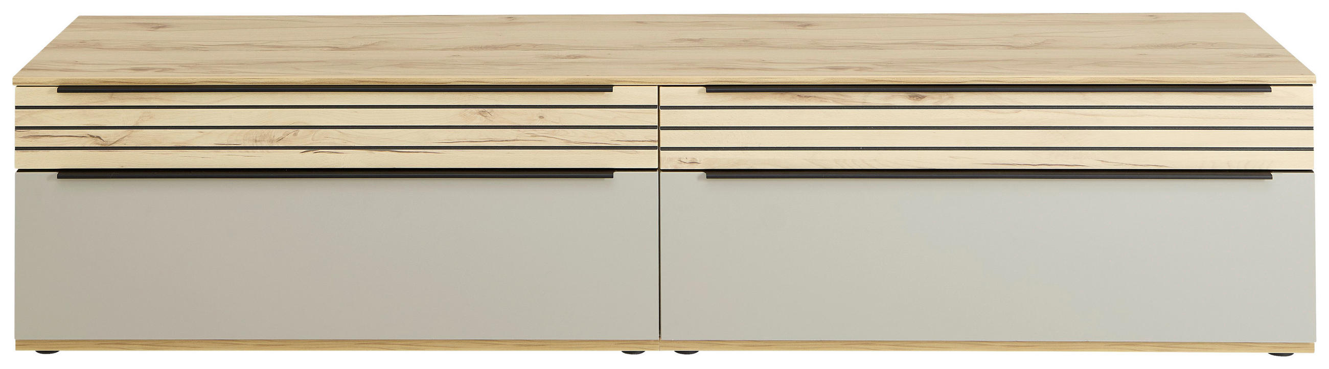 LOWBOARD Grau, Buchefarben  240/54/45 cm  - Buchefarben/Schwarz, KONVENTIONELL, Holzwerkstoff/Kunststoff (240/54/45cm) - Venda