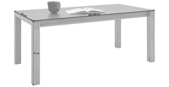 ESSTISCH in Holz, Kunststoff 180(280)/90/75 cm - Eichefarben/Graphitfarben, Design, Holz/Kunststoff (180(280)/90/75cm) - Dieter Knoll