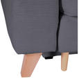 ECKSOFA Dunkelgrau Cord  - Dunkelgrau/Buchefarben, Design, Holz/Textil (271/165cm) - Carryhome