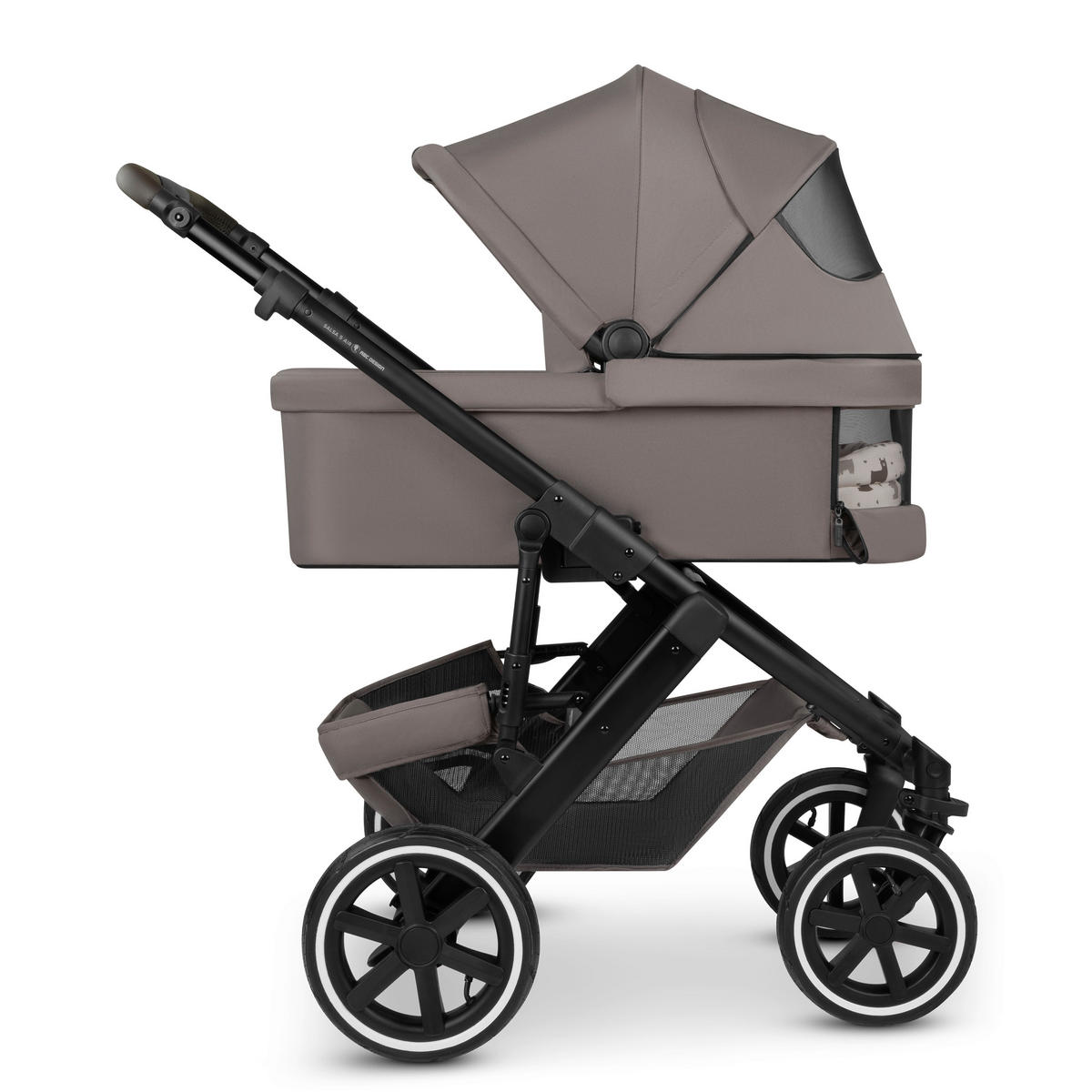 KINDERWAGENSET Salsa 5 Air Starter Set  - Graubraun/Schwarz, Basics, Textil/Metall (95.5/63/107,5cm) - ABC Design