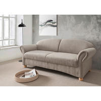 2,5-SITZER in Mikrofaser Taupe  - Taupe/Wildeiche, Konventionell, Holz/Textil (198/84/80cm) - Livetastic