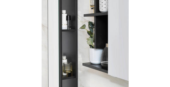 BADEZIMMERREGAL 30/160/15 cm - Grau, MODERN, Glas/Holzwerkstoff (30/160/15cm) - Novel