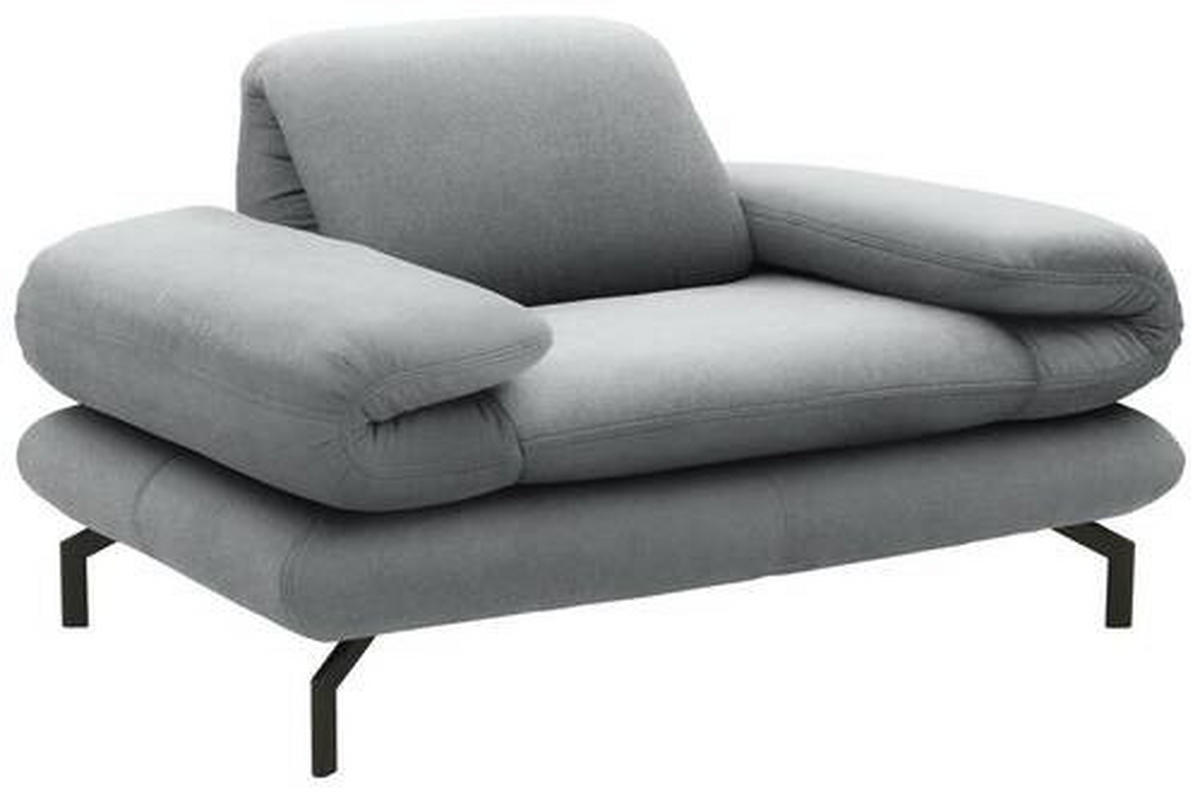 SESSEL Webstoff Silberfarben    - Silberfarben/Schwarz, Design, Textil/Metall (139/83/98cm) - LOOKS by W.Joop