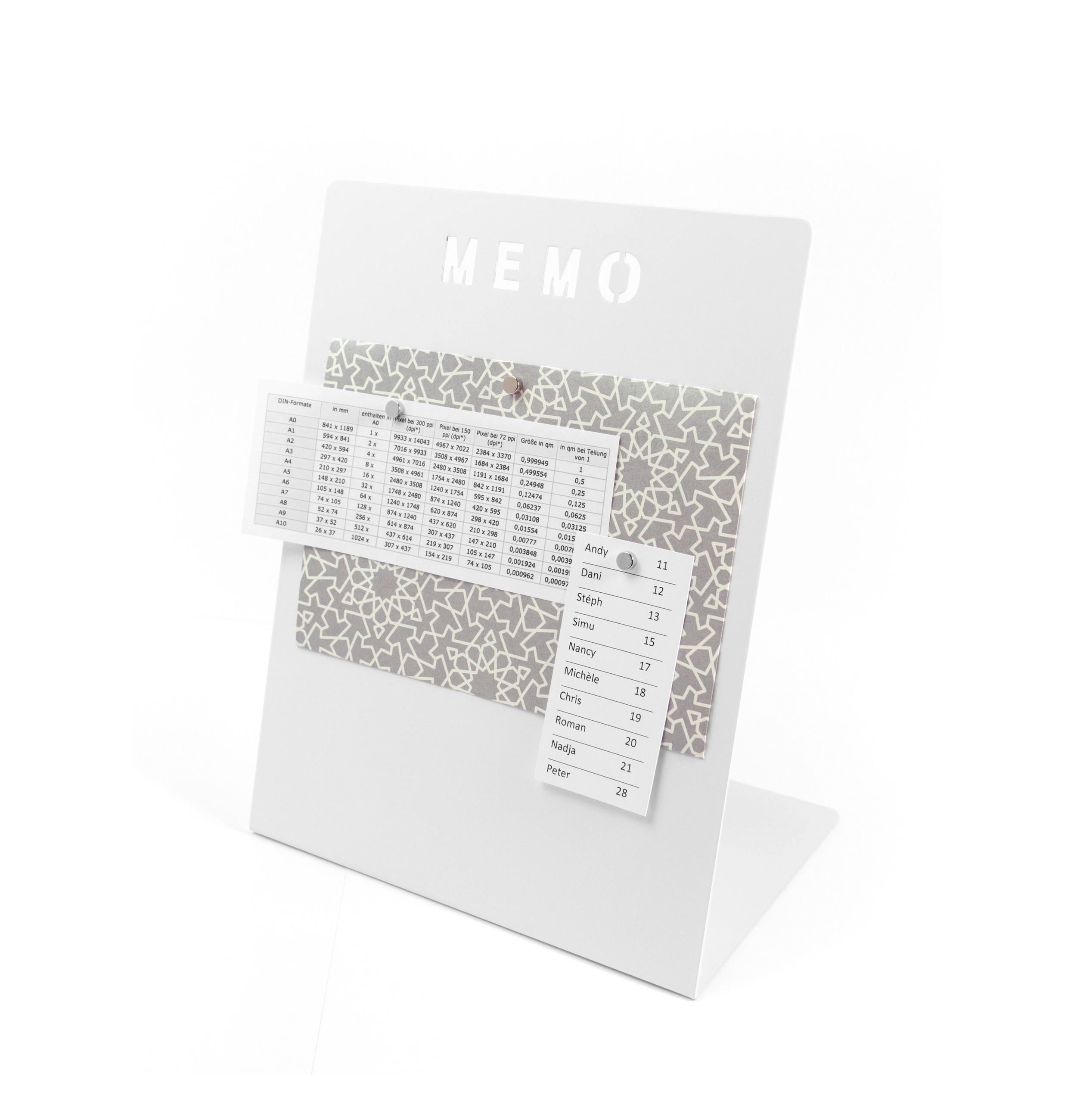 MEMOBOARD  - Weiss, Basics, Metall (18/23.5/12cm)
