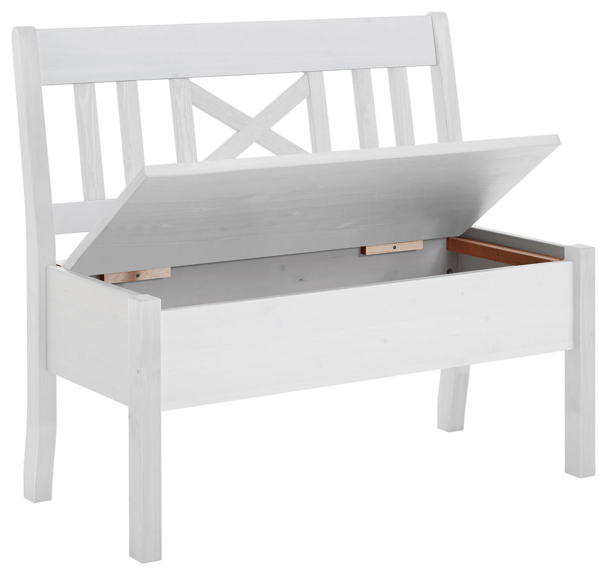 SITZBANK 105/93/58 cm Weiß Kiefer massiv  - Weiß, ROMANTIK / LANDHAUS, Holz (105/93/58cm) - Boxxx