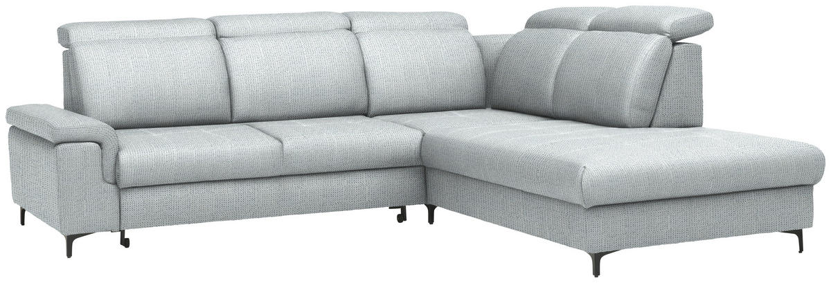 ECKSOFA Struktur Grauweiss  - Schwarz/Grauweiss, Design, Textil/Metall (292/270cm) - Stylife