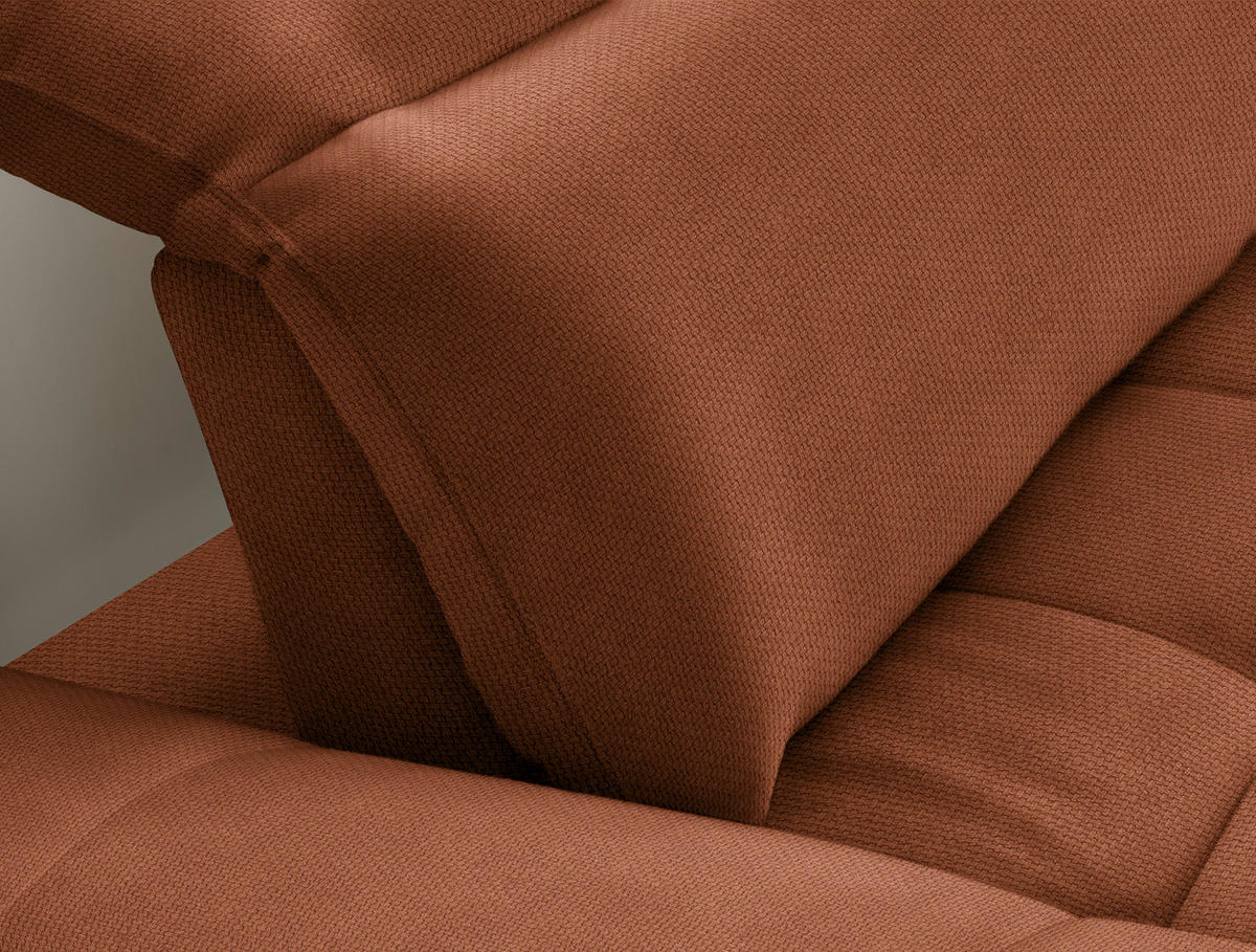 ECKSOFA in Webstoff Cognac  288/179-202 cm  - Cognac/Schwarz, Design, Textil/Metall (288/179-202cm) - Stylife