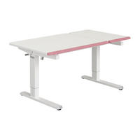 IFJÚSÁGI ÍRÓASZTAL  - rózsaszín/fehér, Basics, faalapú anyag/fém (130/75/53-79cm) - Paidi
