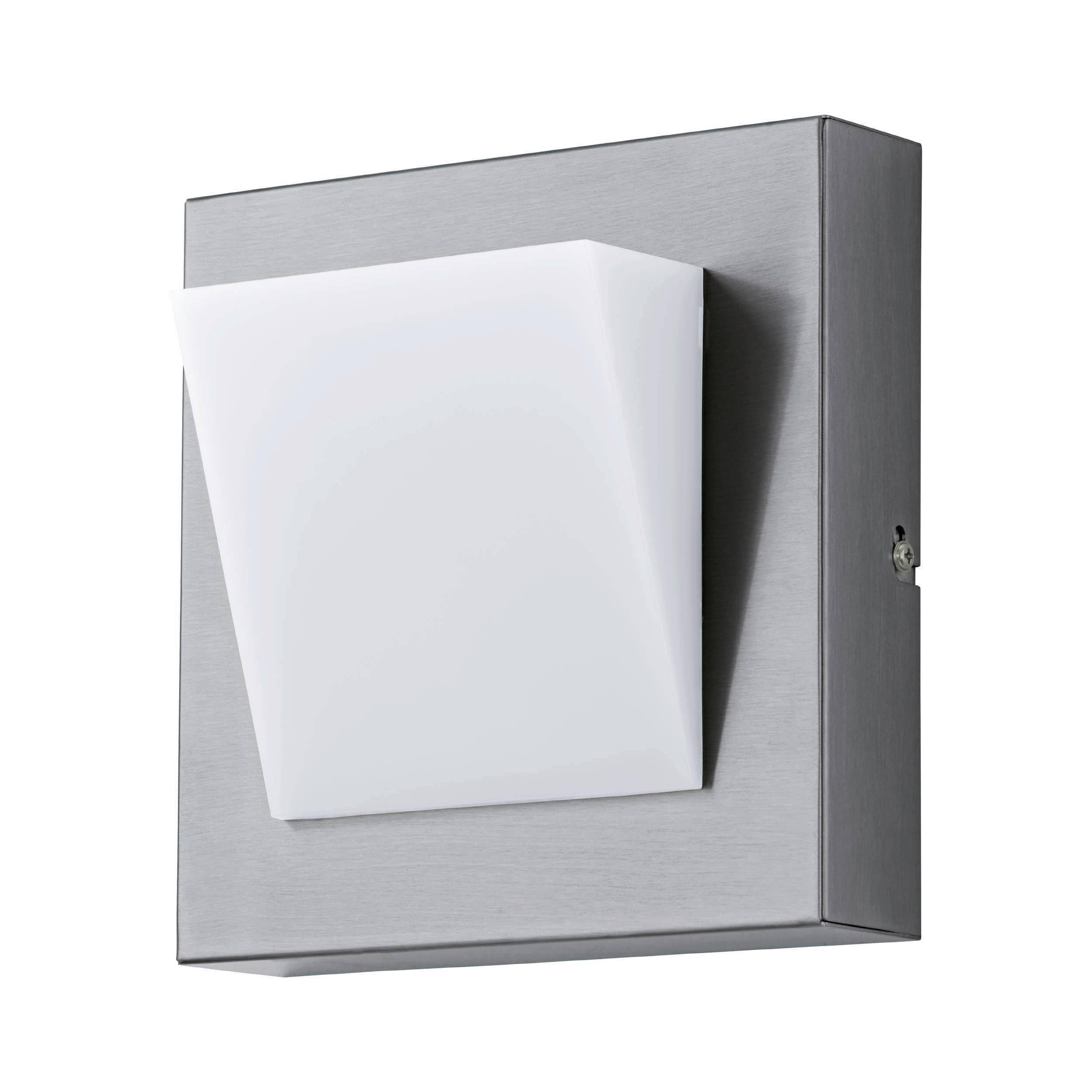 VÄGGLAMPA FÖR UTOMHUS - vit/stålfärgad, Klassisk, metall/plast (20/20/9,5cm) - Eglo