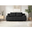 SCHLAFSOFA  in Velours Anthrazit  - Anthrazit/Schwarz, KONVENTIONELL, Textil/Metall (200/98/90cm) - Carryhome