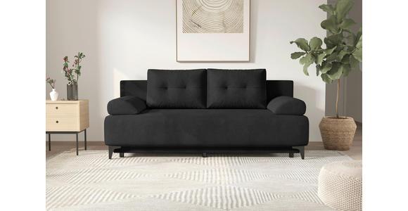 SCHLAFSOFA  in Velours Anthrazit  - Anthrazit/Schwarz, KONVENTIONELL, Textil/Metall (200/98/90cm) - Carryhome
