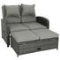LOUNGESOFA Webstoff Kunststoffgeflecht Stahl - Anthrazit/Weiß, Design, Kunststoff/Textil (117/88/74cm) - Ambia Garden LOUNGESOFA Webstoff Kunststoffgeflecht Stahl - Anthrazit/Weiß, Design, Kunststoff/Textil (117/88/74cm) - Ambia Garden