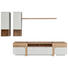 WOHNWAND Eiche furniert Eichefarben, Weiß - Edelstahlfarben/Eichefarben, Design, Glas/Holz (296/202/53/33/20cm) - Venjakob