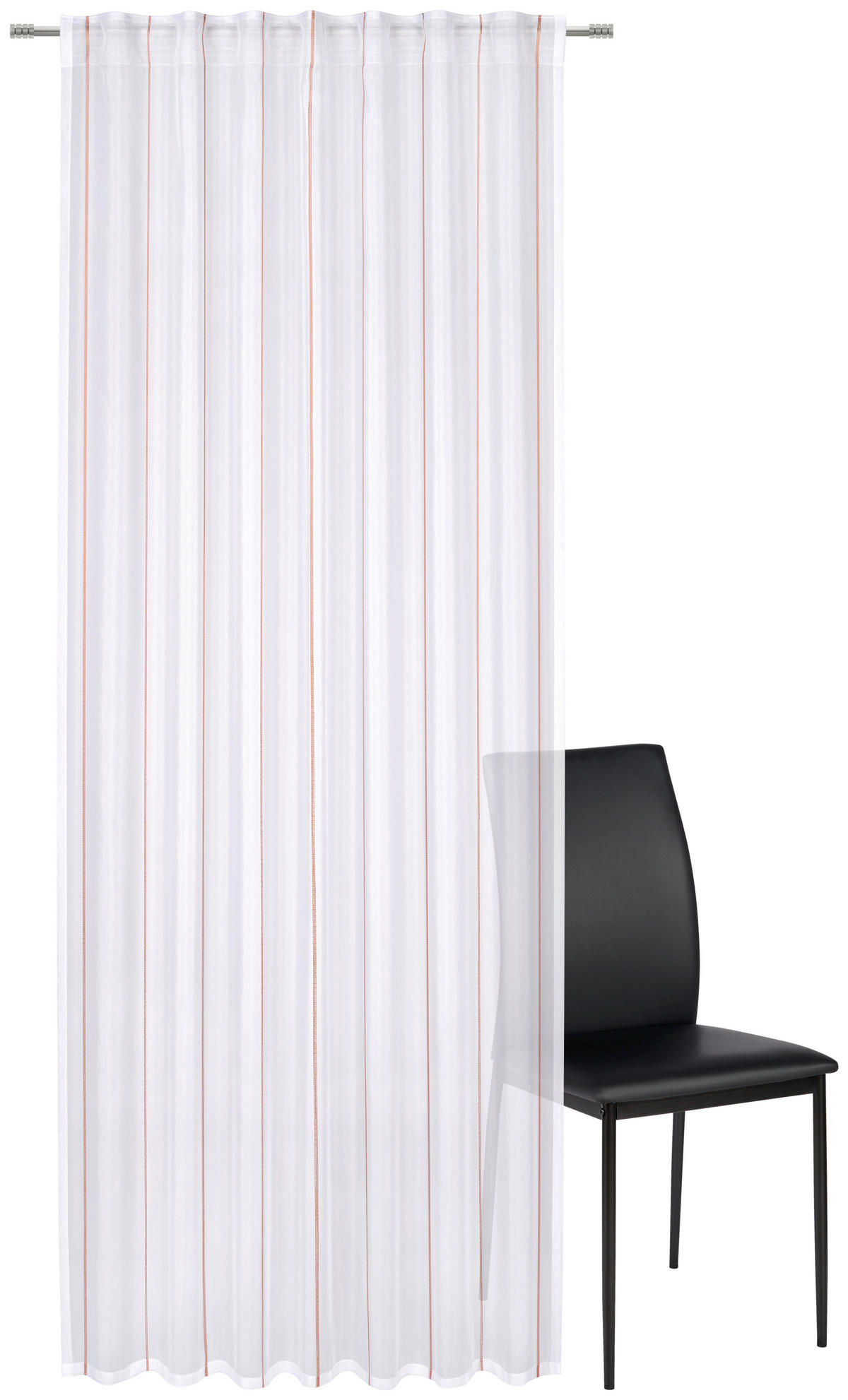 FERTIGVORHANG transparent  - Kupferfarben, Design, Textil (140/255cm) - Novel