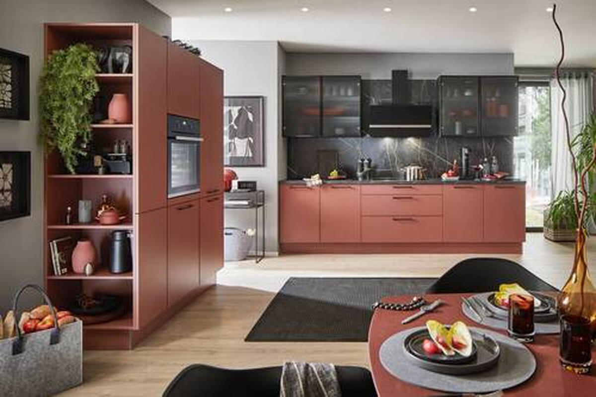 EINBAUKÜCHE Scala  - Rosa, Design, Holzwerkstoff - Moderano