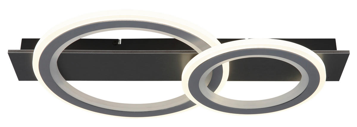 LED-DECKENLEUCHTE 63/37/8 cm   - Opal/Hellgrau, Design, Kunststoff/Metall (63/37/8cm) - Globo