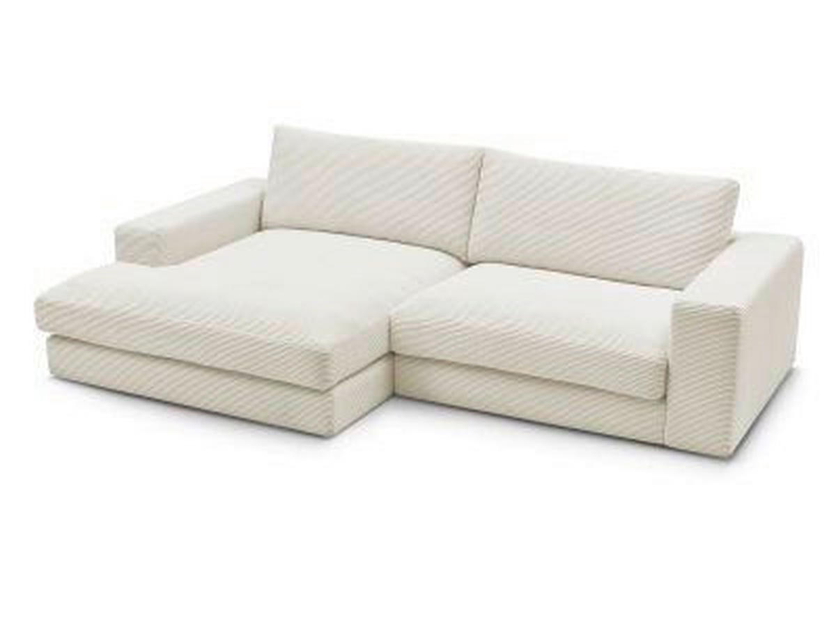 ECKSOFA  LEONARD Beige Cord  - Beige/Schwarz, MODERN, Kunststoff/Textil (159/274cm)