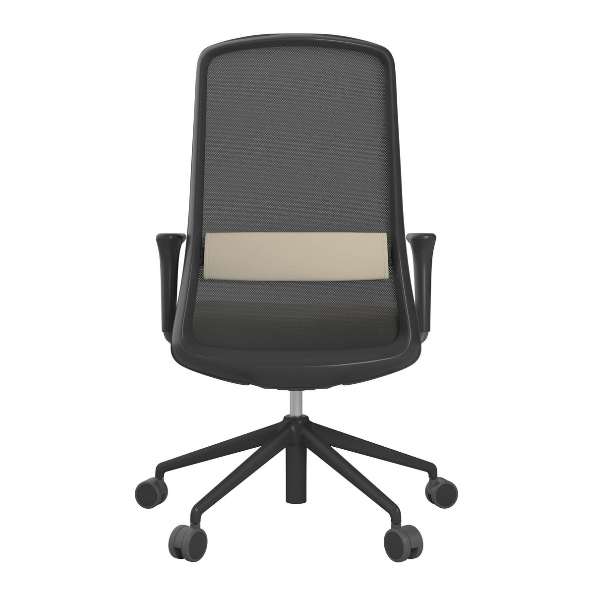 DREHSTUHL Schwarz, Beige  - Beige/Schwarz, MODERN, Kunststoff/Textil (70/103-115/70cm)