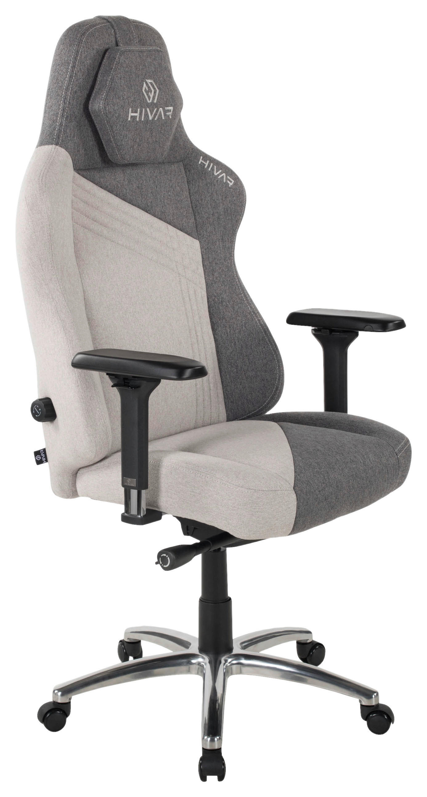 SKYLAR XL Ash Silver Silberfarben, Hellgrau, Anthrazit Metall, Textil   - Anthrazit/Silberfarben, LIFESTYLE, Textil/Metall (81/147/72cm) - HIVAR