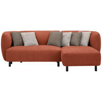 ECKSOFA Uma in Chenille Rostfarben  236/148 cm  - Sandfarben/Rostfarben, Design, Holz/Textil (236/148cm) - Lomoco