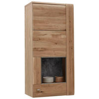 HÄNGEVITRINE in furniert, massiv Eiche Eichefarben, Schieferfarben  - Schieferfarben/Eichefarben, Konventionell, Holz/Holzwerkstoff (56/120/38cm) - Voleo