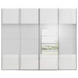 SCHWEBETÜRENSCHRANK  in Weiß  - Chromfarben/Weiß, Design, Glas/Holzwerkstoff (271/223/68cm) - Novel