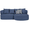 ECKSOFA in Flachgewebe Dunkelblau  235/166 cm  - Dunkelgrau/Schwarz, MODERN, Kunststoff/Textil (235/166cm) - Hom`in
